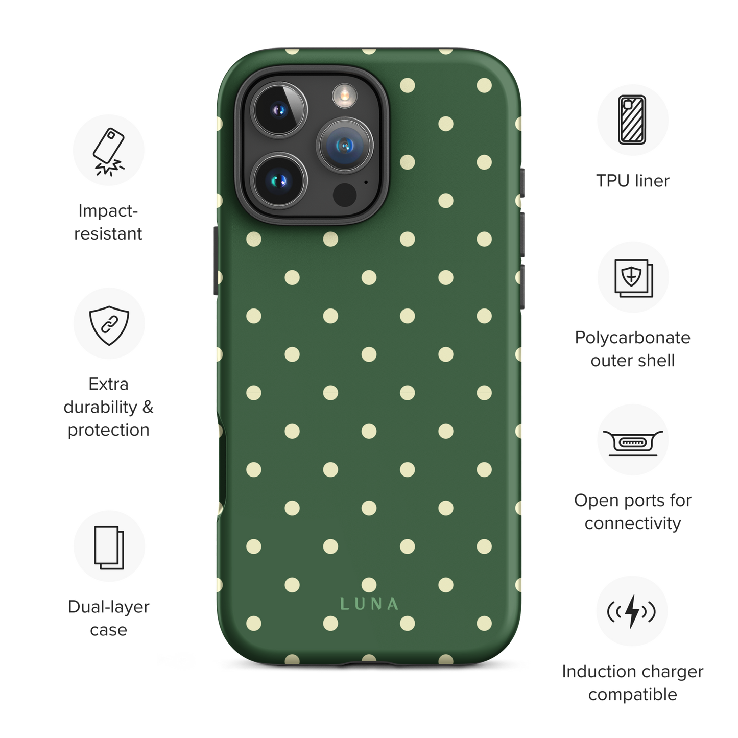 Polka Dot Forest - Tough Case for iPhone PHONE-CASE Luna