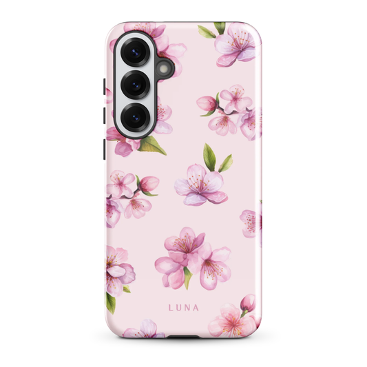 Luna Cherry Blossom Glossy Phone Case for Samsung Galaxy S25 Plus