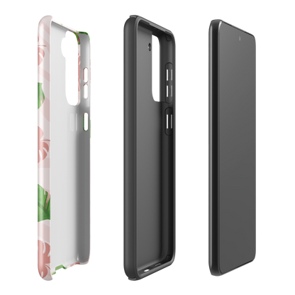 Into the Jungle - Tough case for Samsung®PHONE-CASEInto the Jungle Phone CaseInto The Jungle Phone Case 
Wild meets serene in this lush design. A soft blush tiger print sets the stage, while tropical leaves in vivid greens and pinks weave acrLunaLuna