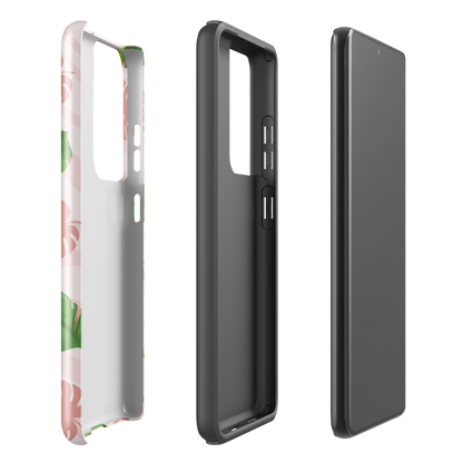 Into the Jungle - Tough case for Samsung®PHONE-CASEInto the Jungle Phone CaseInto The Jungle Phone Case 
Wild meets serene in this lush design. A soft blush tiger print sets the stage, while tropical leaves in vivid greens and pinks weave acrLunaLuna