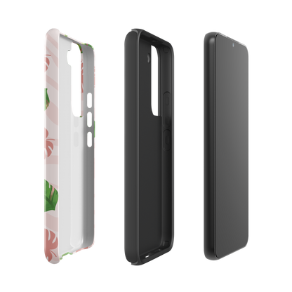 Into the Jungle - Tough case for Samsung®PHONE-CASEInto the Jungle Phone CaseInto The Jungle Phone Case 
Wild meets serene in this lush design. A soft blush tiger print sets the stage, while tropical leaves in vivid greens and pinks weave acrLunaLuna