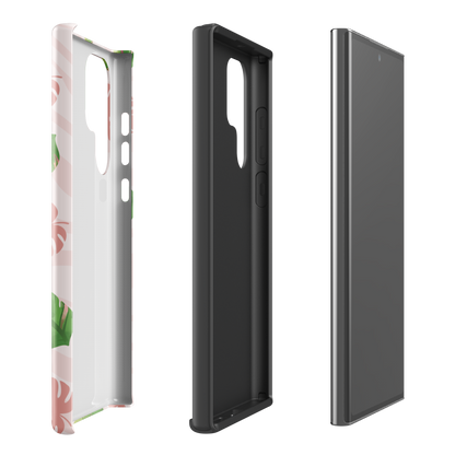 Into the Jungle - Tough case for Samsung®PHONE-CASEInto the Jungle Phone CaseInto The Jungle Phone Case 
Wild meets serene in this lush design. A soft blush tiger print sets the stage, while tropical leaves in vivid greens and pinks weave acrLunaLuna