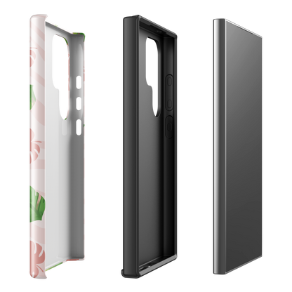 Into the Jungle - Tough case for Samsung®PHONE-CASEInto the Jungle Phone CaseInto The Jungle Phone Case 
Wild meets serene in this lush design. A soft blush tiger print sets the stage, while tropical leaves in vivid greens and pinks weave acrLunaLuna