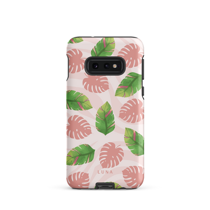 Into the Jungle - Tough case for Samsung®PHONE-CASEInto the Jungle Phone CaseInto The Jungle Phone Case 
Wild meets serene in this lush design. A soft blush tiger print sets the stage, while tropical leaves in vivid greens and pinks weave acrLunaLuna