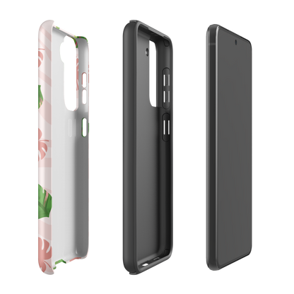 Into the Jungle - Tough case for Samsung®PHONE-CASEInto the Jungle Phone CaseInto The Jungle Phone Case 
Wild meets serene in this lush design. A soft blush tiger print sets the stage, while tropical leaves in vivid greens and pinks weave acrLunaLuna