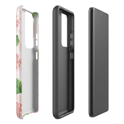 Into the Jungle - Tough case for Samsung®PHONE-CASEInto the Jungle Phone CaseInto The Jungle Phone Case 
Wild meets serene in this lush design. A soft blush tiger print sets the stage, while tropical leaves in vivid greens and pinks weave acrLunaLuna