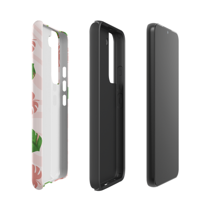 Into the Jungle - Tough case for Samsung®PHONE-CASEInto the Jungle Phone CaseInto The Jungle Phone Case 
Wild meets serene in this lush design. A soft blush tiger print sets the stage, while tropical leaves in vivid greens and pinks weave acrLunaLuna
