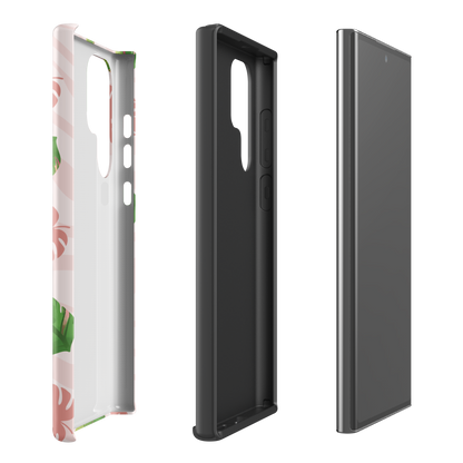 Into the Jungle - Tough case for Samsung®PHONE-CASEInto the Jungle Phone CaseInto The Jungle Phone Case 
Wild meets serene in this lush design. A soft blush tiger print sets the stage, while tropical leaves in vivid greens and pinks weave acrLunaLuna