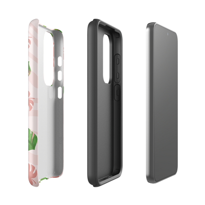 Into the Jungle - Tough case for Samsung®PHONE-CASEInto the Jungle Phone CaseInto The Jungle Phone Case 
Wild meets serene in this lush design. A soft blush tiger print sets the stage, while tropical leaves in vivid greens and pinks weave acrLunaLuna