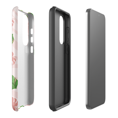 Into the Jungle - Tough case for Samsung®PHONE-CASEInto the Jungle Phone CaseInto The Jungle Phone Case 
Wild meets serene in this lush design. A soft blush tiger print sets the stage, while tropical leaves in vivid greens and pinks weave acrLunaLuna