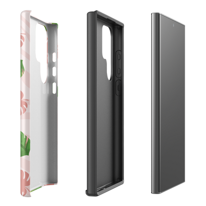 Into the Jungle - Tough case for Samsung®PHONE-CASEInto the Jungle Phone CaseInto The Jungle Phone Case 
Wild meets serene in this lush design. A soft blush tiger print sets the stage, while tropical leaves in vivid greens and pinks weave acrLunaLuna