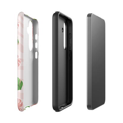 Into the Jungle - Tough case for Samsung®PHONE-CASEInto the Jungle Phone CaseInto The Jungle Phone Case 
Wild meets serene in this lush design. A soft blush tiger print sets the stage, while tropical leaves in vivid greens and pinks weave acrLunaLuna