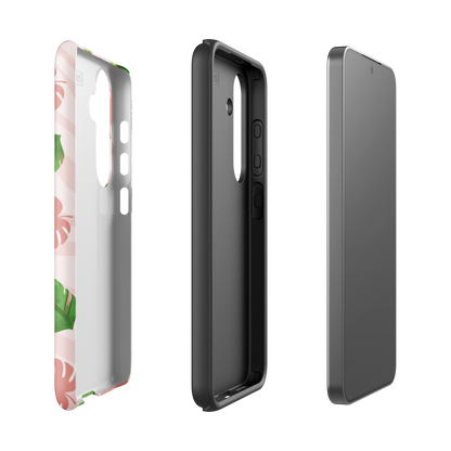 Into the Jungle - Tough case for Samsung®PHONE-CASEInto the Jungle Phone CaseInto The Jungle Phone Case 
Wild meets serene in this lush design. A soft blush tiger print sets the stage, while tropical leaves in vivid greens and pinks weave acrLunaLuna